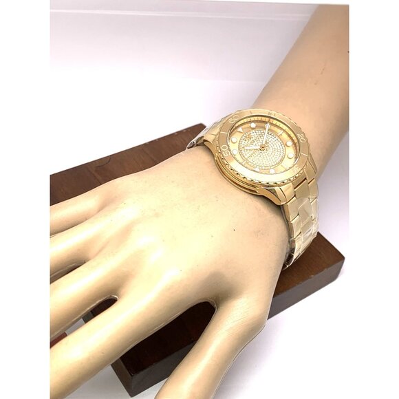 Michael Kors Women's Watch MK6911 Runway Quartz Crystals Gold Tone Steel 40mm - Picture 5 of 15